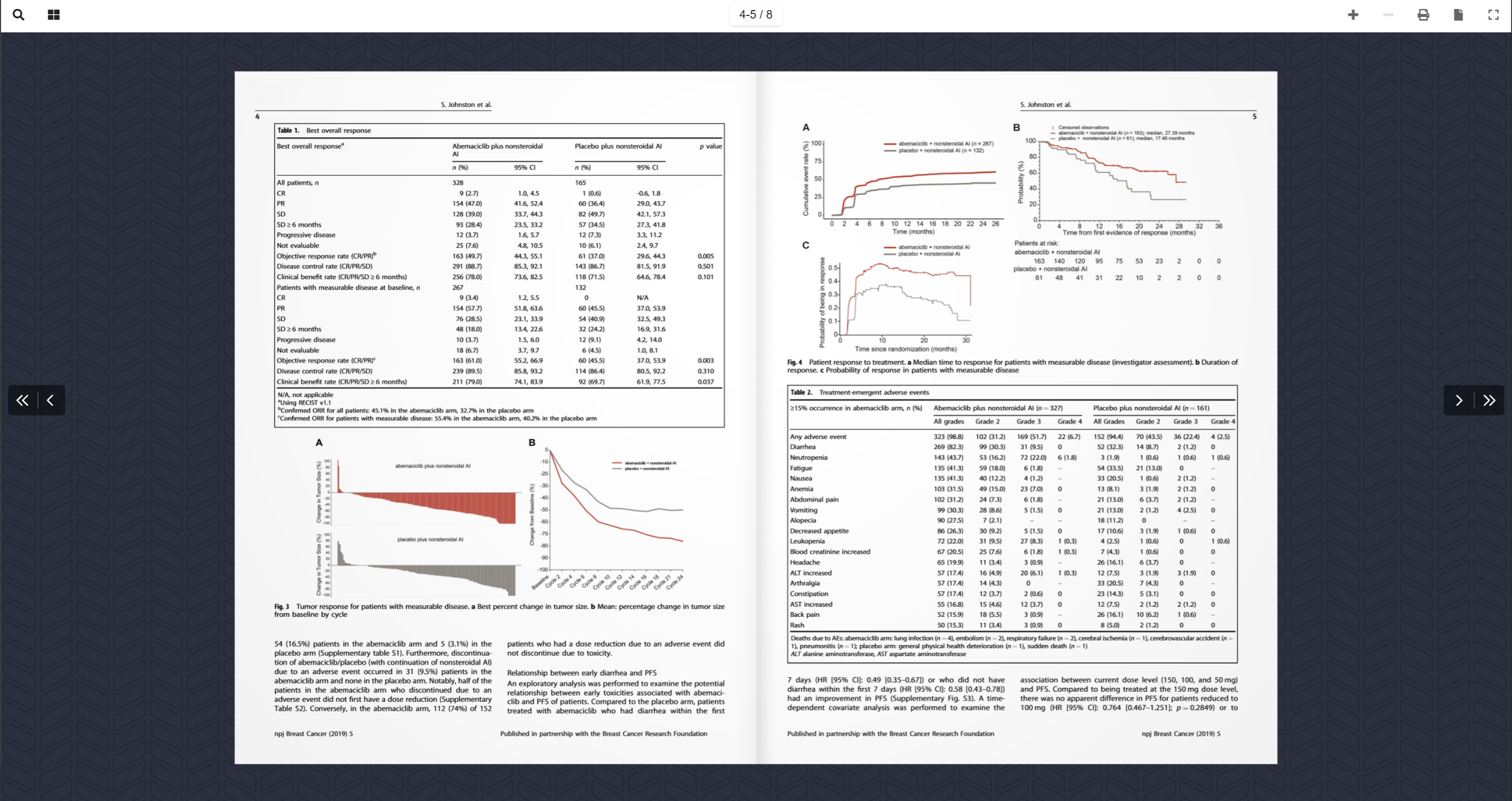 Desktop flipbook displaying pages four and five of a scientific article